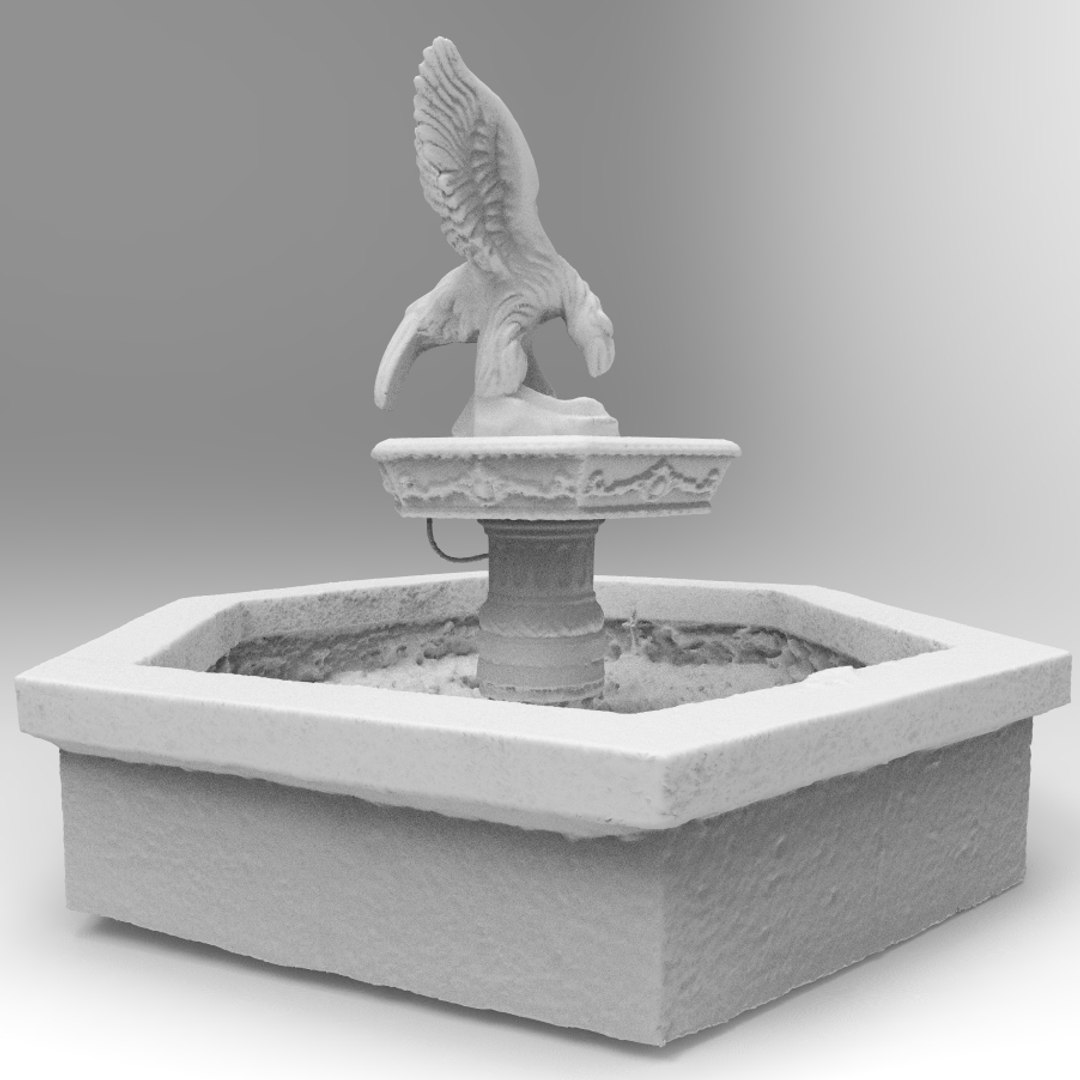 Pond Statue Water Fountain Obj