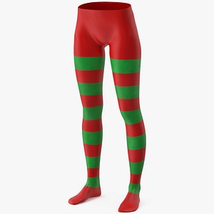 Top Tights with Green and Red Stripes 3D