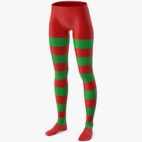 Top Tights with Green and Red Stripes