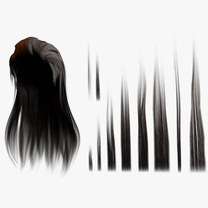 Brown Hair Lowpoly 3D