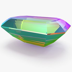 3D model Emerald Cut Mystic Topaz