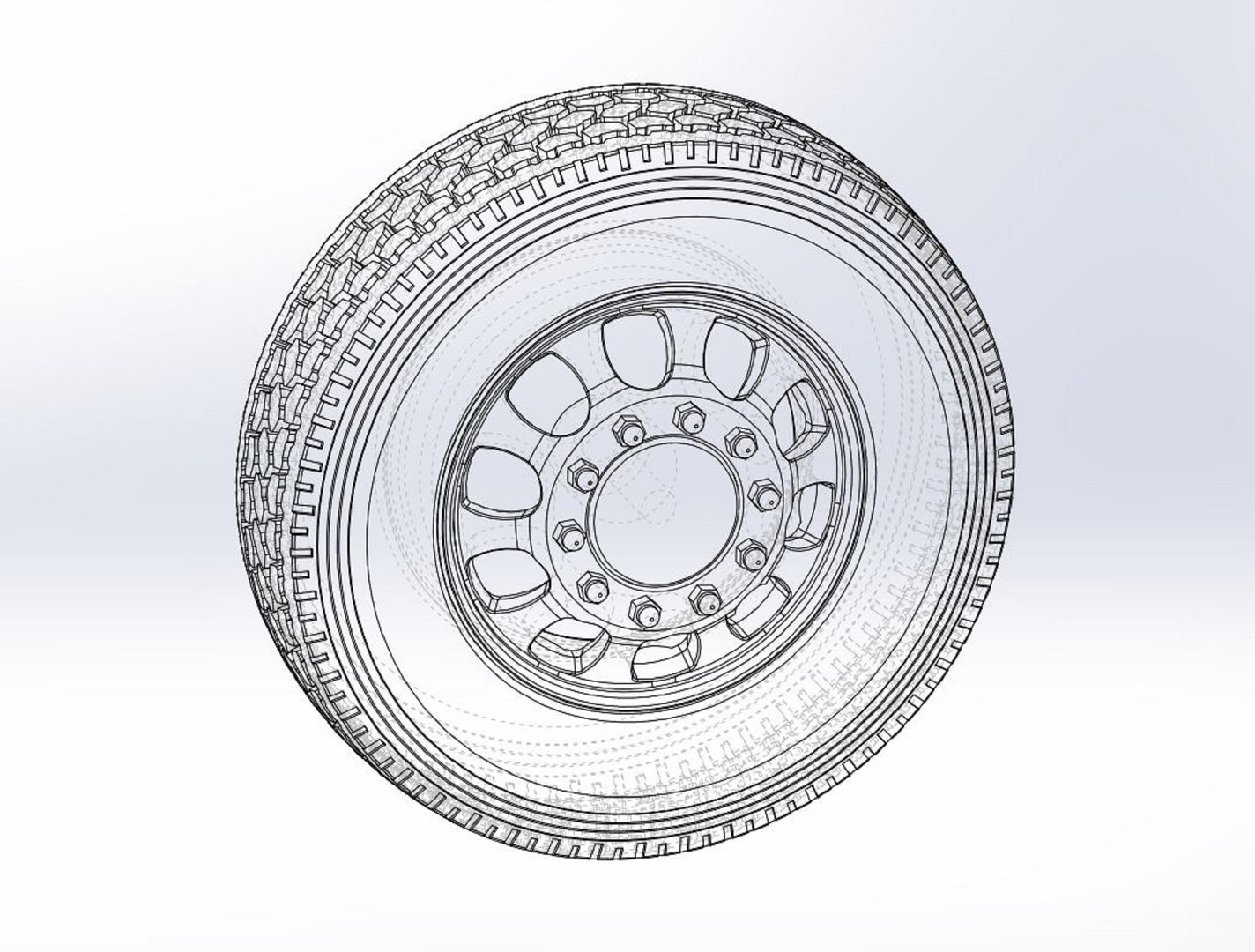 Diecast Front Custom Wheel Of Semi Truck Version 22 Scale 1 To 25 3D