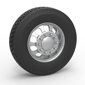 Diecast Front custom wheel of semi truck Version 22 Scale 1 to 25 3D model