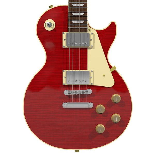 acuerdo Arrastrarse legumbres modelo 3d Guitarra: Gibson Les Paul: Acabado rojo arce flameado -  TurboSquid 958891