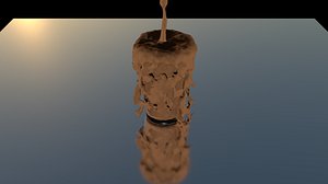 Chocolate milk poured into glass