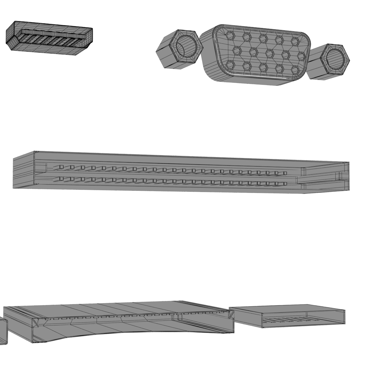 computer ports 3d model