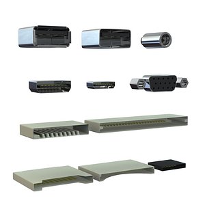 computer ports 3d model