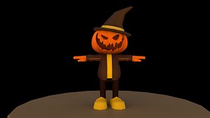 3D Halloween Pumpkin character model