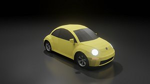 Volkswagen new beetle 2000 low poly