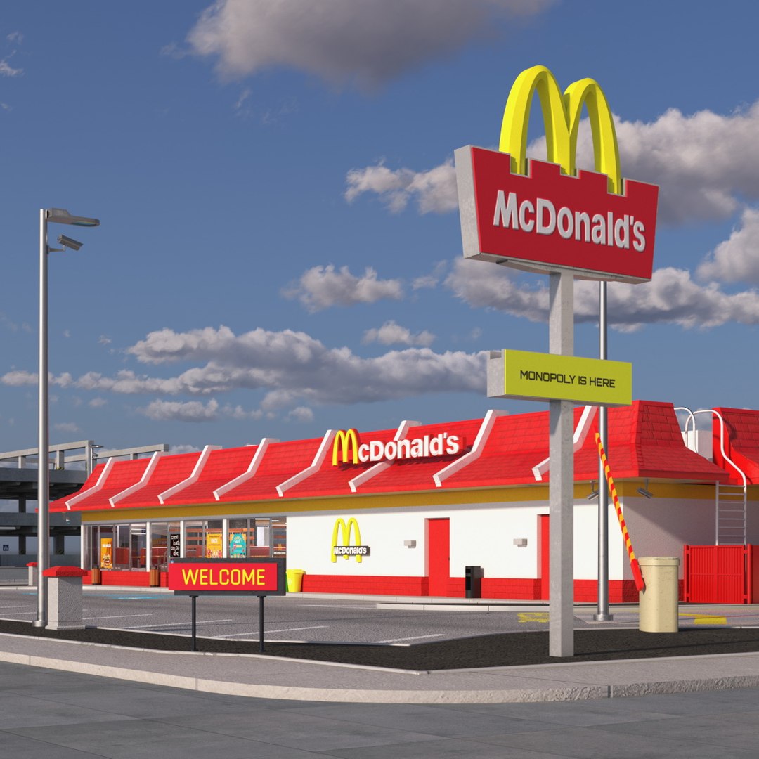 McDonalds with Land Base 3D model preview