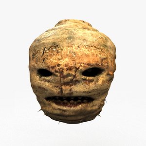 Carved Turnip Halloween Jack-o-Lantern Small