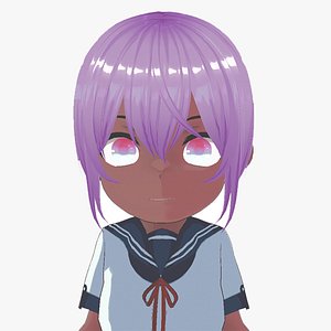 3D Anime Chibi School Girl 4 Naiko chan