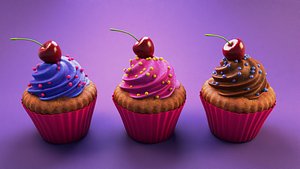 3D Cupcakes model