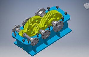 gearbox 2 steep speed reducer 3D model