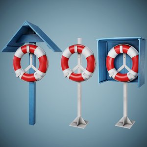 Set of 3 Lifebuoy On Holders
