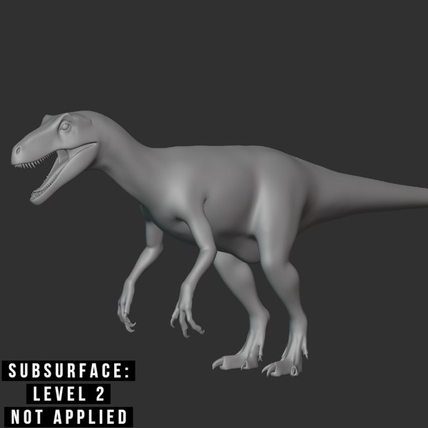 3D Fukuiraptor Basemesh Low Poly model