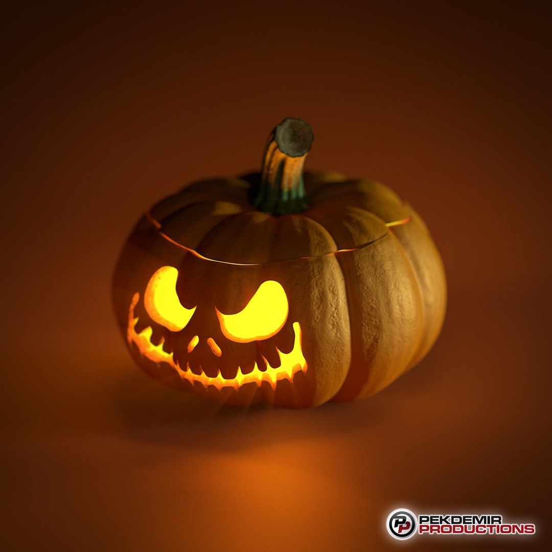 3d model of jack-o-lantern pumpkin