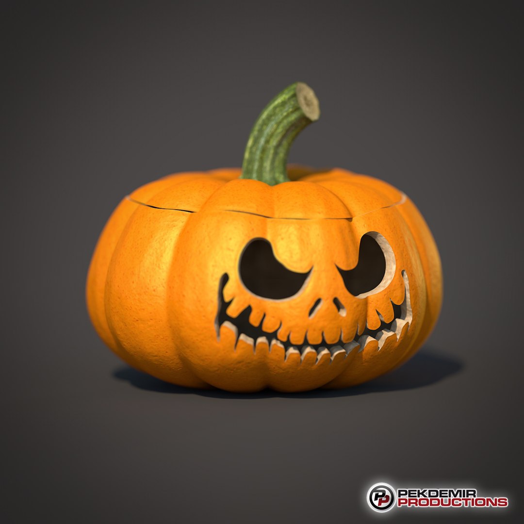 3d model of jack-o-lantern pumpkin