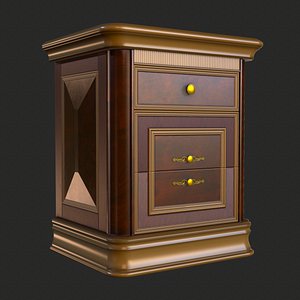 vintage furniture bedside table 3D model
