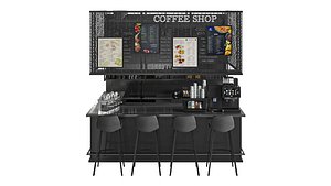 Industrial Coffee Shop 3D model