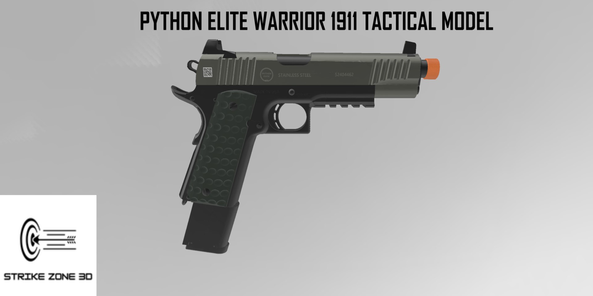 Python Elite Warrior 1911 3D Print Toy Gun 3D - TurboSquid 2315967