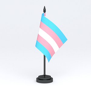 3D Transgender Pride Table Flag model