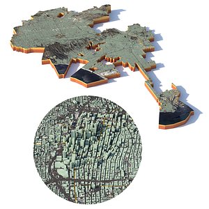 Los Angeles terrain city 3D model
