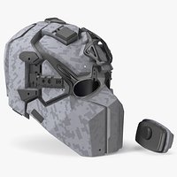 Urban Digital Camo Combat Mask with Respirator and Tactical Mounts