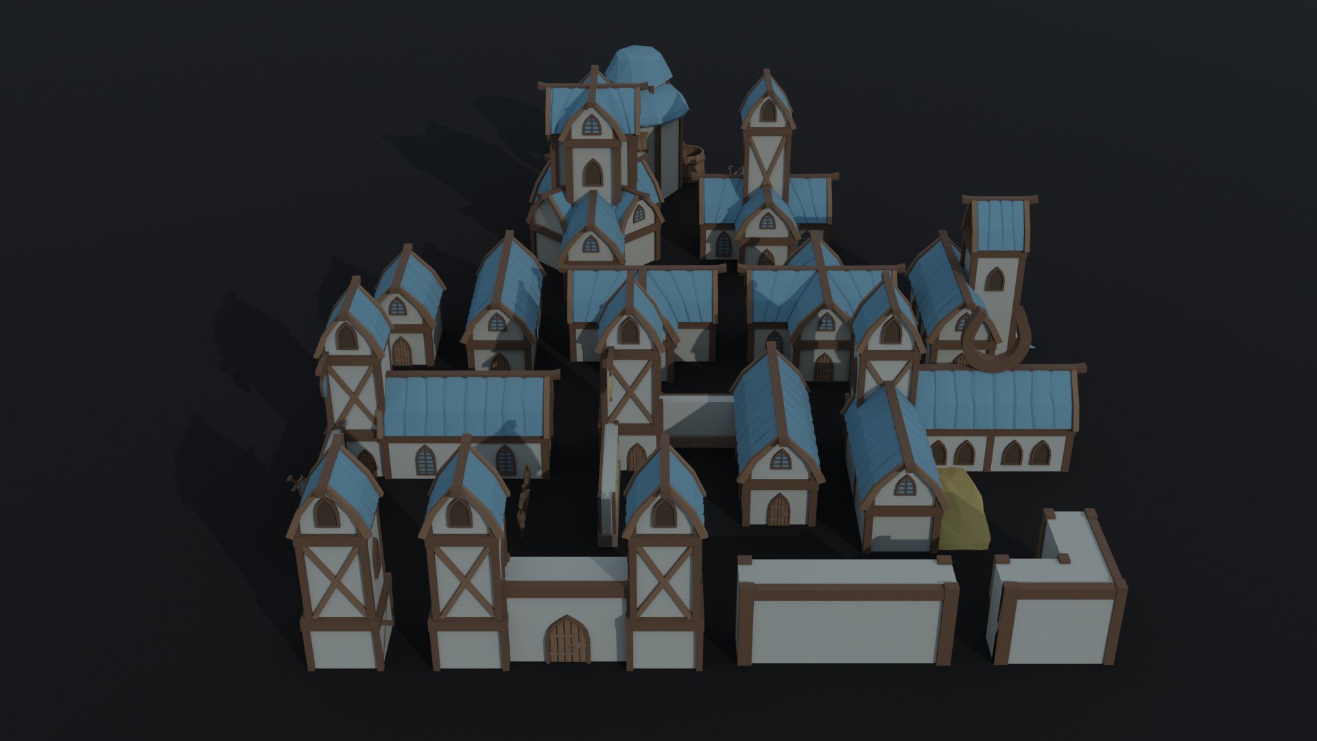 3D Low-poly Cartoon Fantasy Citys Asset Polygonal Style - TurboSquid ...