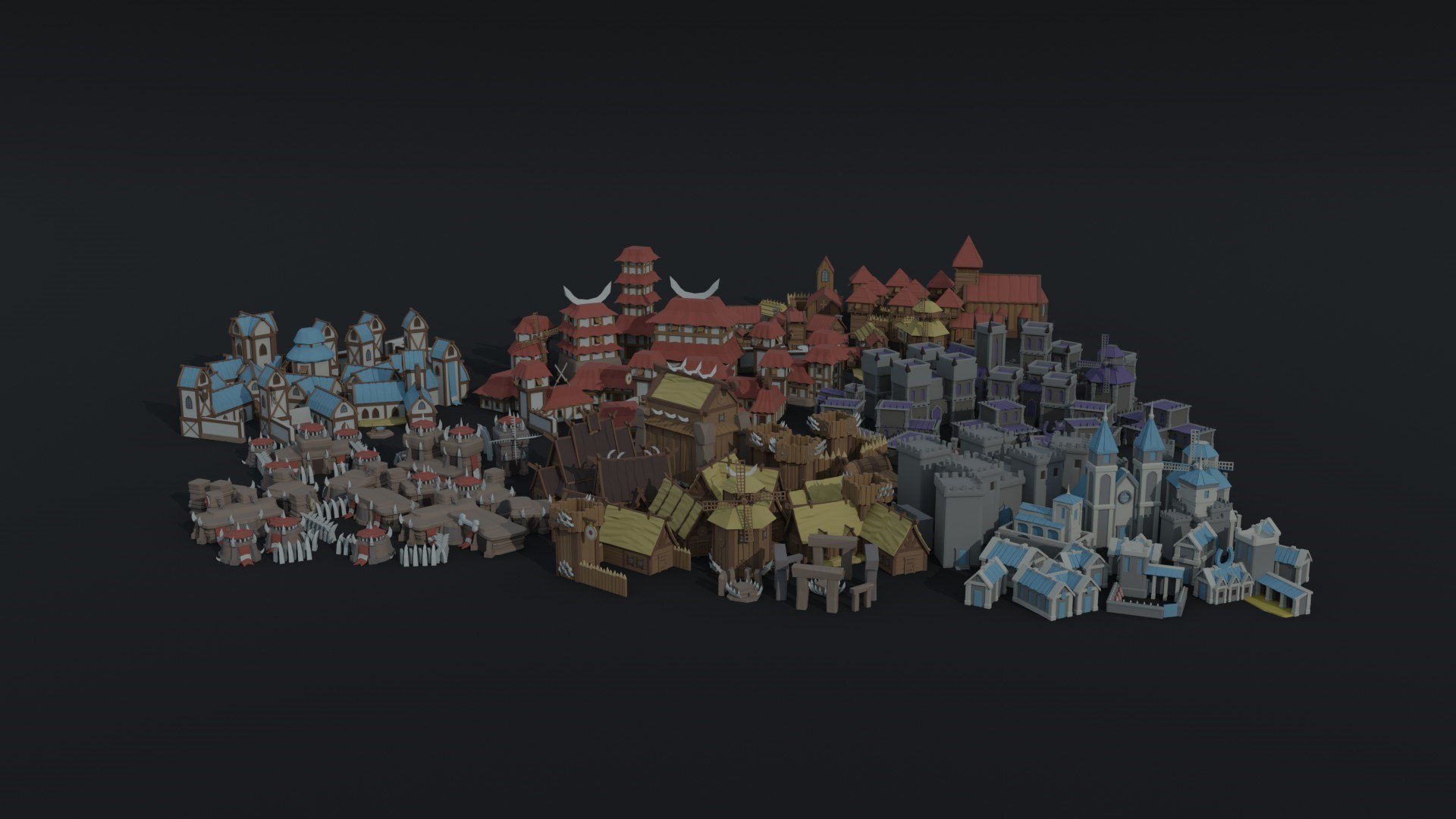 3D Low-poly Cartoon Fantasy Citys Asset Polygonal Style - TurboSquid ...