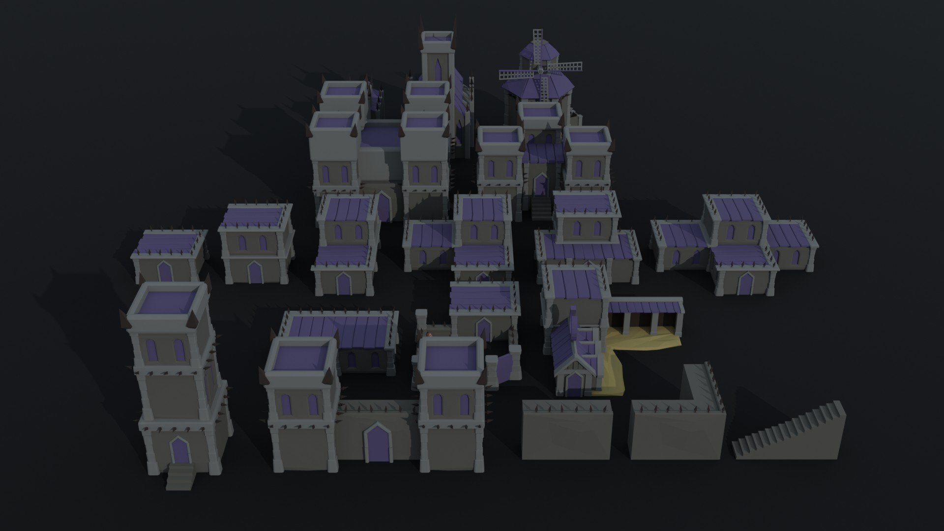 3D Low-poly Cartoon Fantasy Citys Asset Polygonal Style - TurboSquid ...