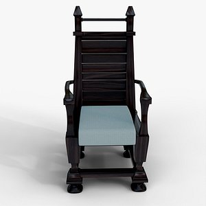 Craftsman Style Wooden Armchair 3D model