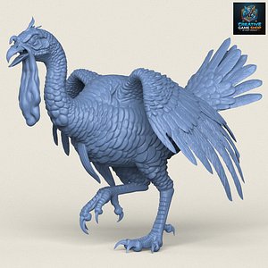 3D Angry Turkey Bird Print Ready 3D Model