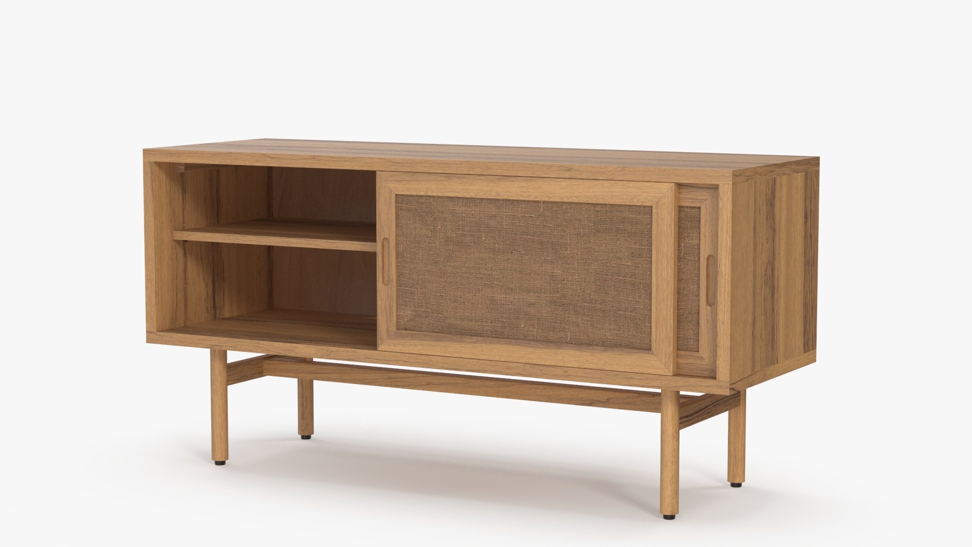 Wooden Media Console Sideboard 3D model preview