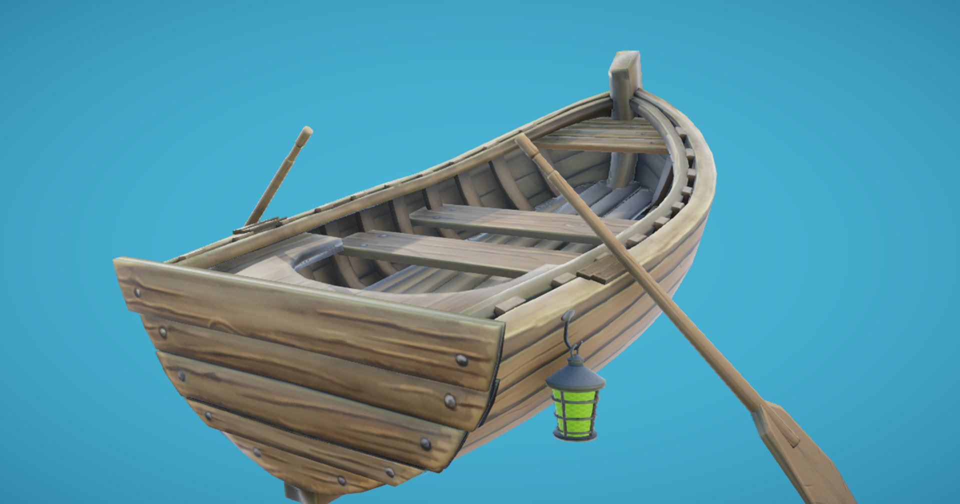 Rowing Boat Hand-painted Model - TurboSquid 1459903