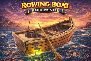 rowing boat hand-painted model