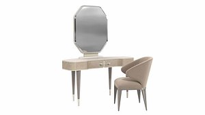 3D Michael Amini LANTERNA vanity desk and chair