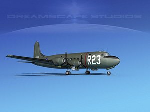 3D propellers douglas c-54 skymaster