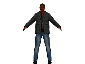 3D black african american male model