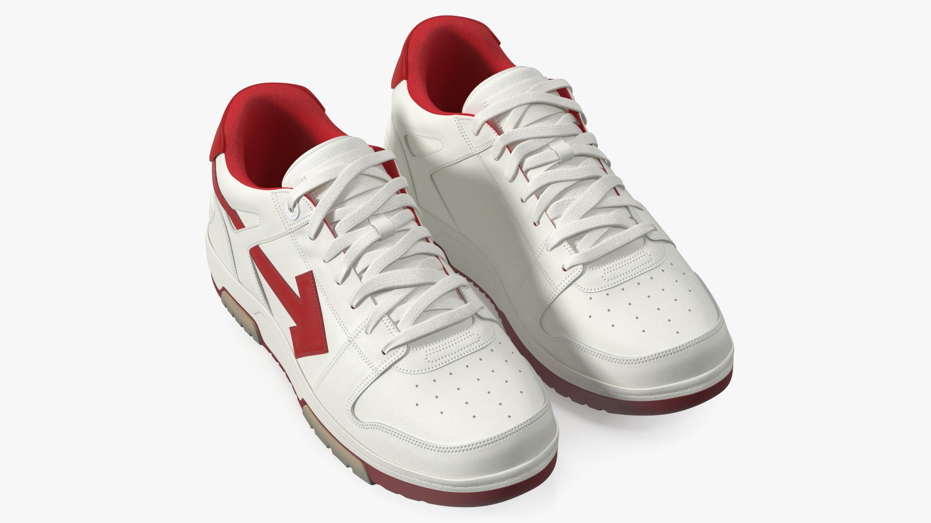 Sports Sneakers Off White Red 3D model preview