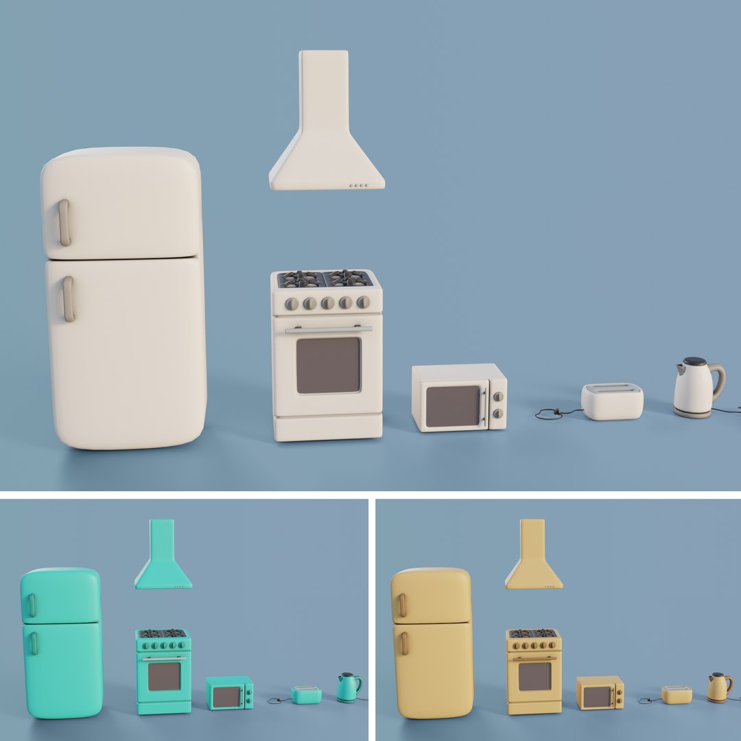 3D Cartoon Style Kitchen Appliances https://p.turbosquid.com/ts-thumb/n5/HYGk0w/Ls/render0/png/1723721713/1920x1080/fit_q87/1c378a700d78f86c869026a53dec93f7432e0ee5/render0.jpg