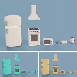 Cartoon Style Kitchen Appliances