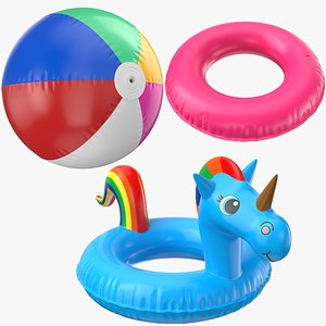 3D Three Detailed Pool Toys