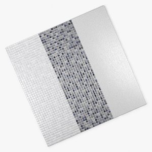 3d tile wall glass azul model