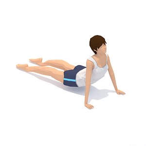 UpWard Facing Dog Yoga Exercise Woman Animation