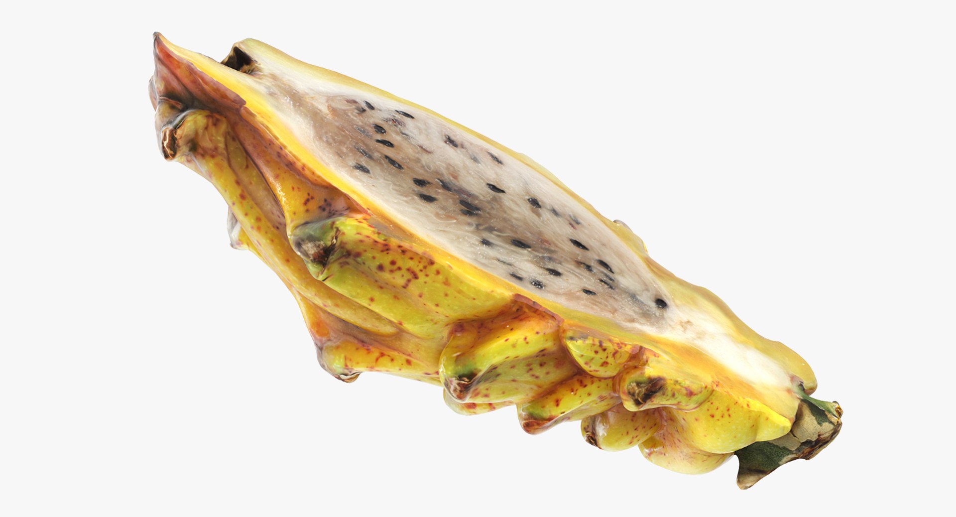 Yellow Dragon Fruit Cut Half 3D Model 3D model preview