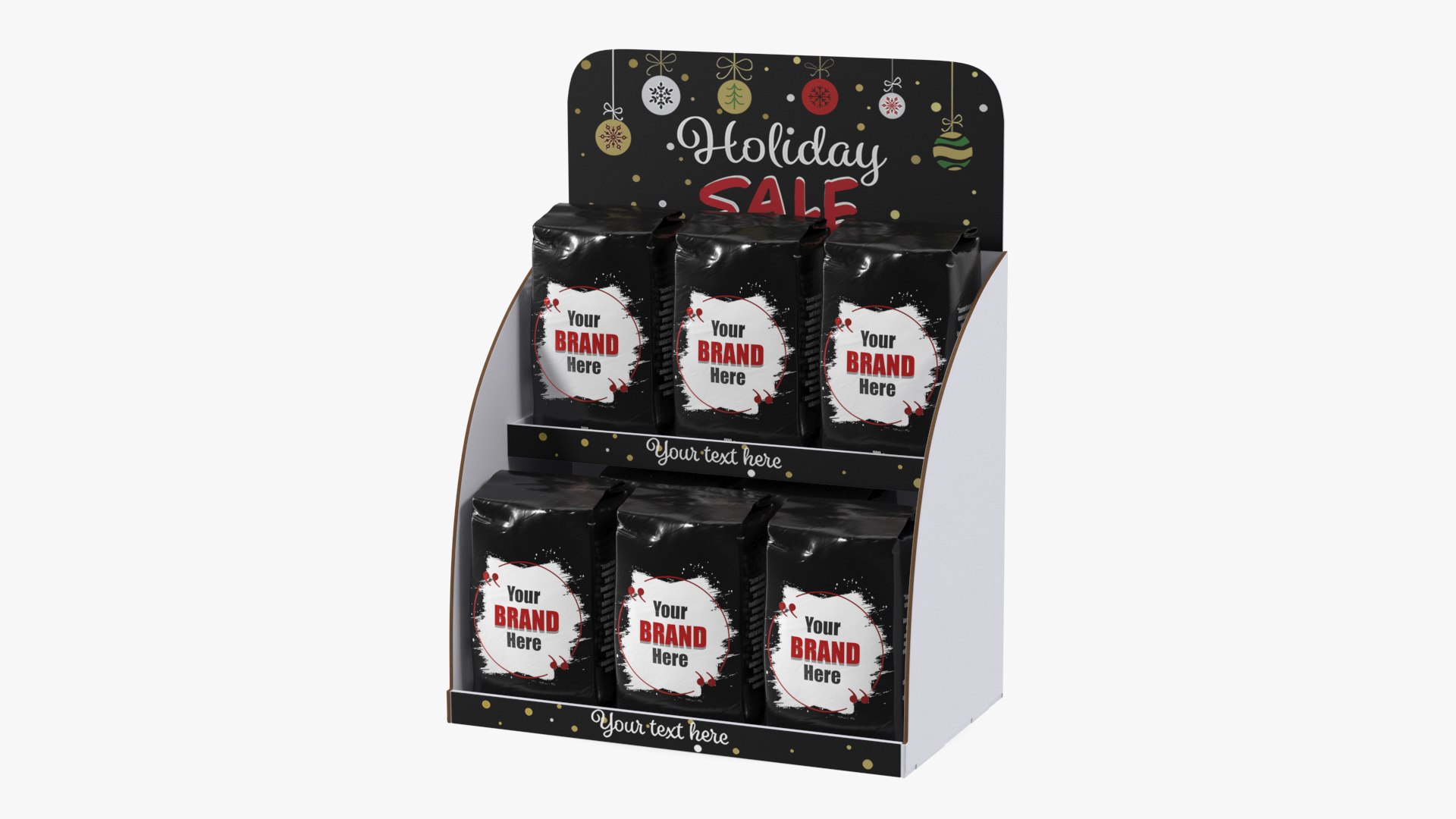 Holidays Coffee Sale Display 3D model preview
