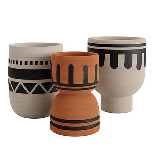 Set of 3 Auguste ceramic vases