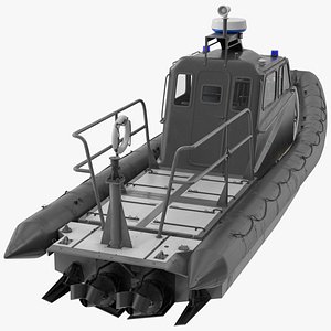 Rigid Inflatable Boat with Navigation Lights Black Rigged