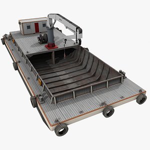 3d barge deck crane model